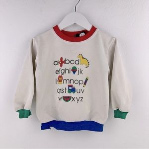 Vintage Land’s End Toddler Alphabet Crewneck Large 4T